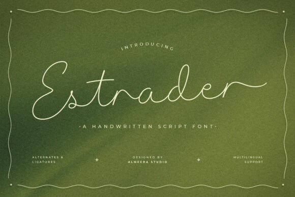 Estrader Font: Elegant Script for Editorial Design
